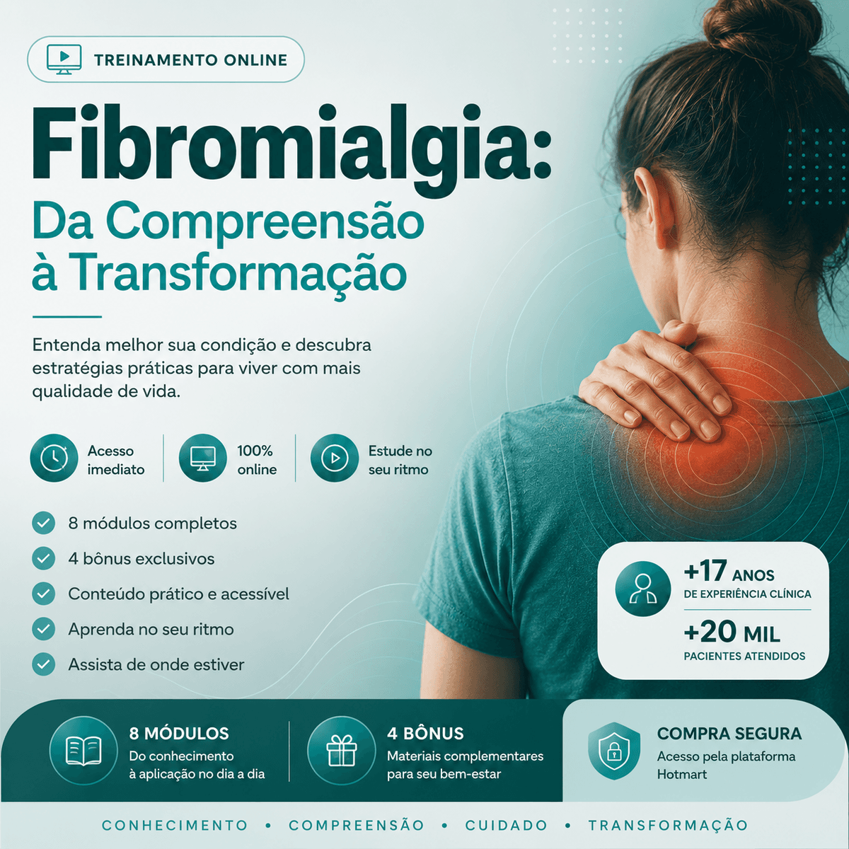 Capa do treinamento Fibromialgia: Da Compreensão à Transformação